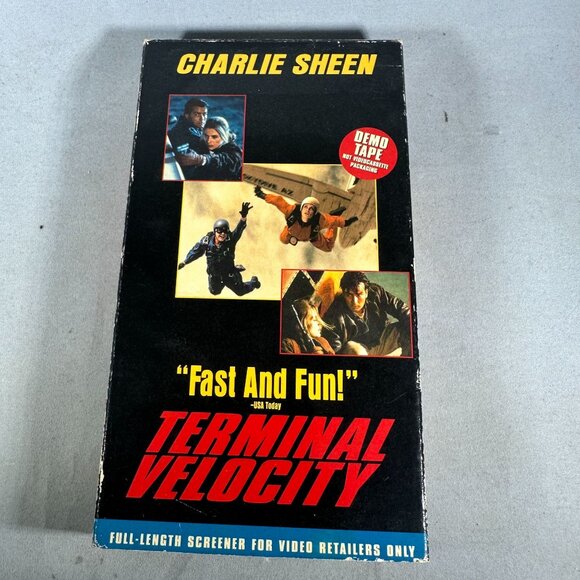 Terminal Velocity Full Length Demo Tape Charlie Sheen PG13 Hollywood VHS - Picture 1 of 3